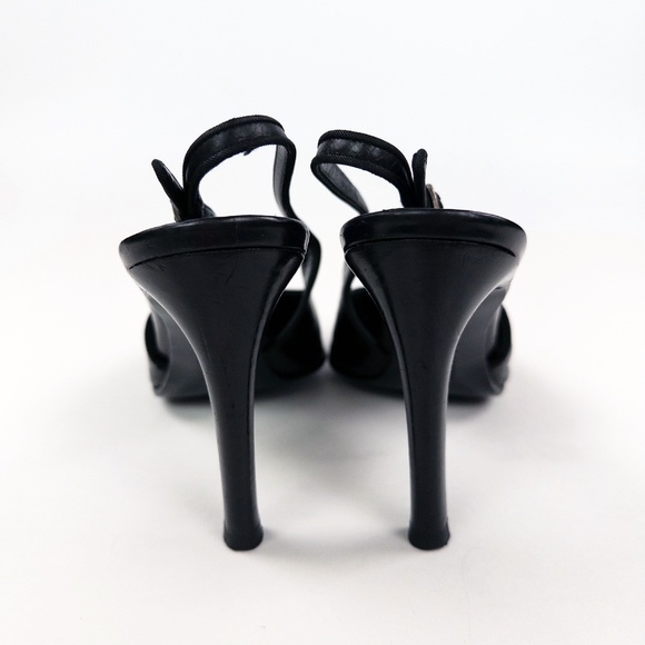 Ralph Lauren Purple Label Black Slingback Heels Pumps - Picture 5 of 7